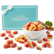 Andy Anand Sugar-Free Rhubarb & Custard Hard Candy, 25 pc – Classic British Sweet, Keto & Diabetic-Friendly Gourmet Snack Gift Box
