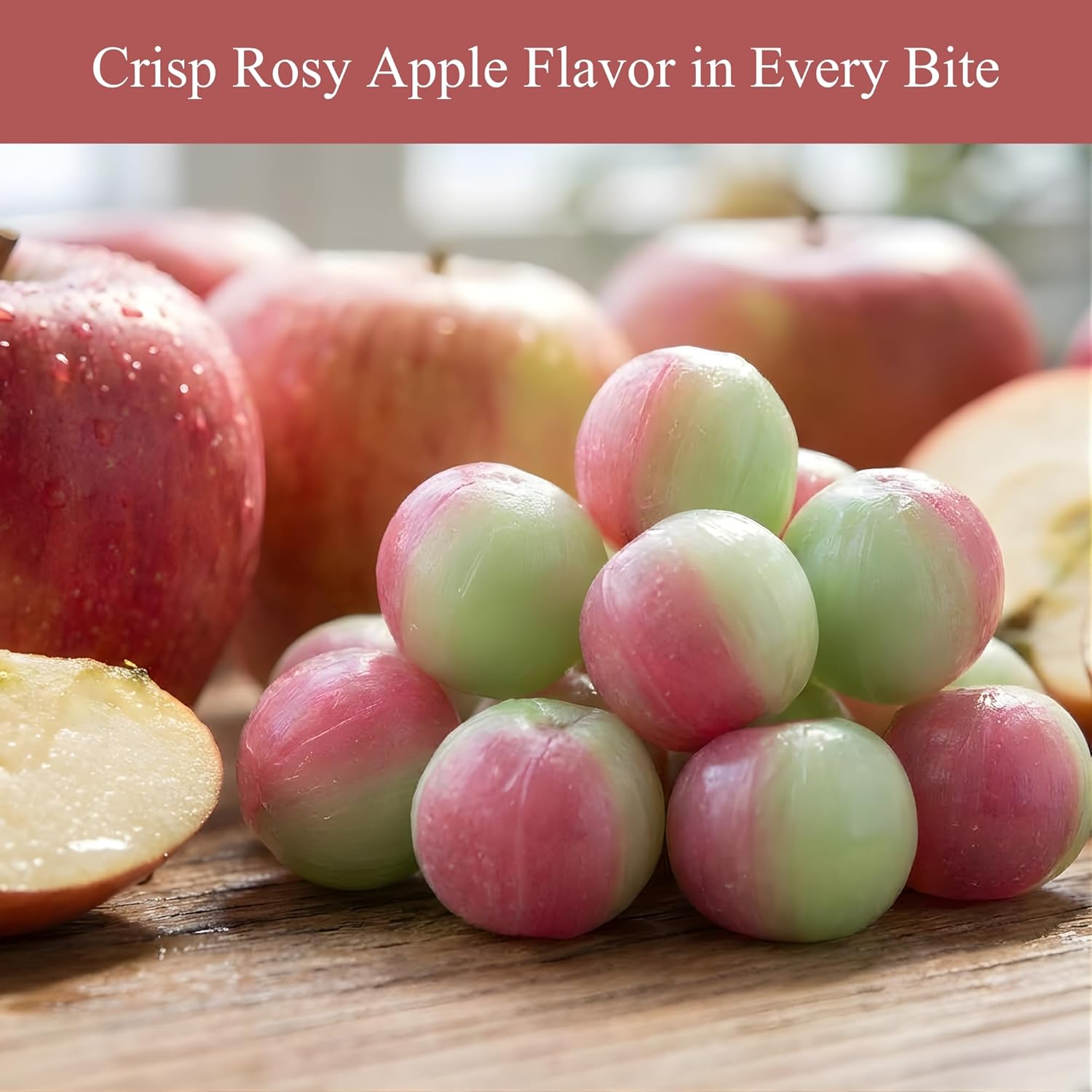 Andy Anand Sugar-Free Rosy Apple Hard Candy, 25 pc – European Copper-Kettle Boiled, Aspartame-Free, Keto & Diabetic-Friendly Gift Box