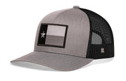 Texas Flag Trucker Hat  |  Gray-Black Tactical TX Snapback