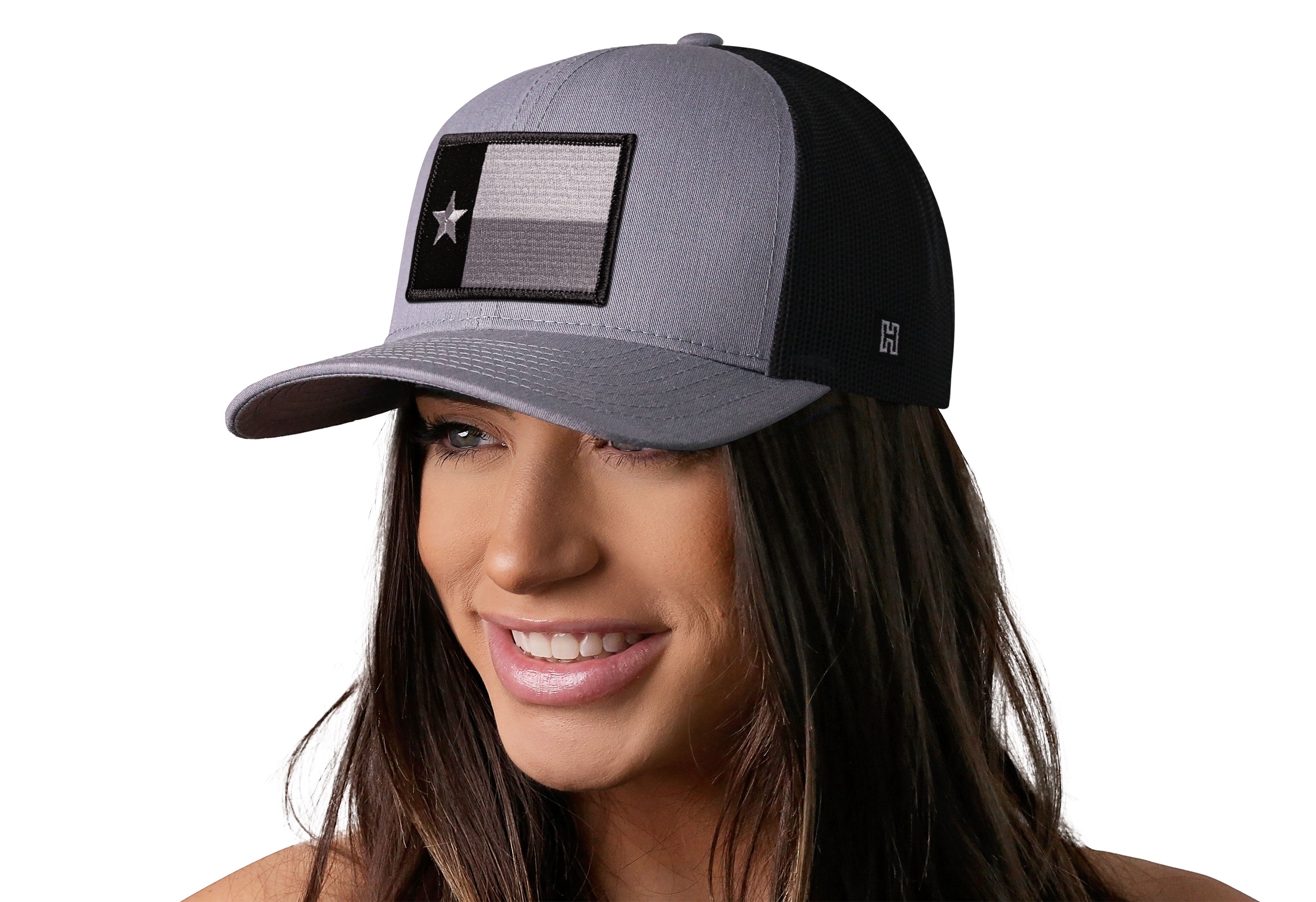 Texas Flag Trucker Hat  |  Gray-Black Tactical TX Snapback
