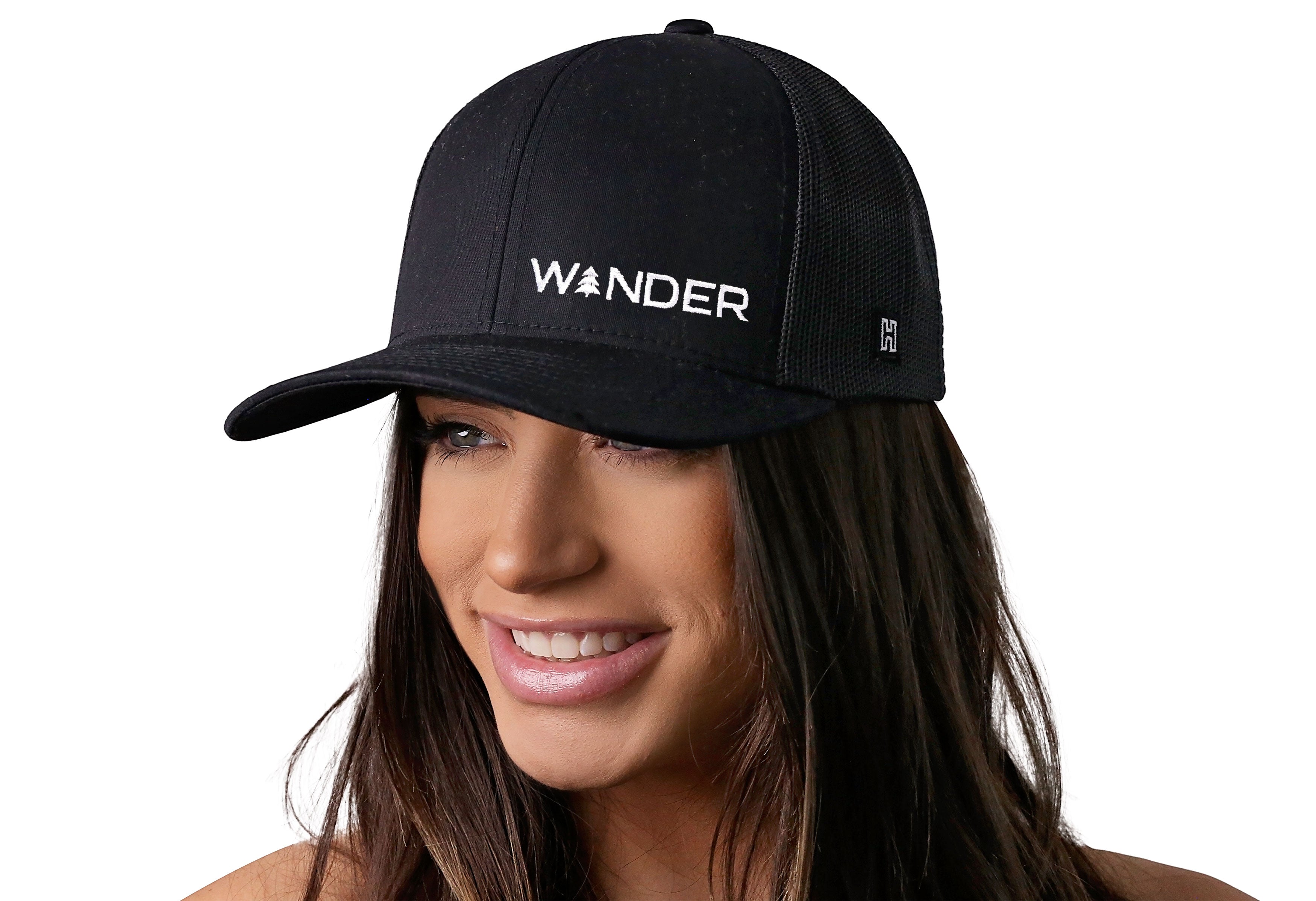 Wander Trucker Hat  |  Black Outdoors Snapback