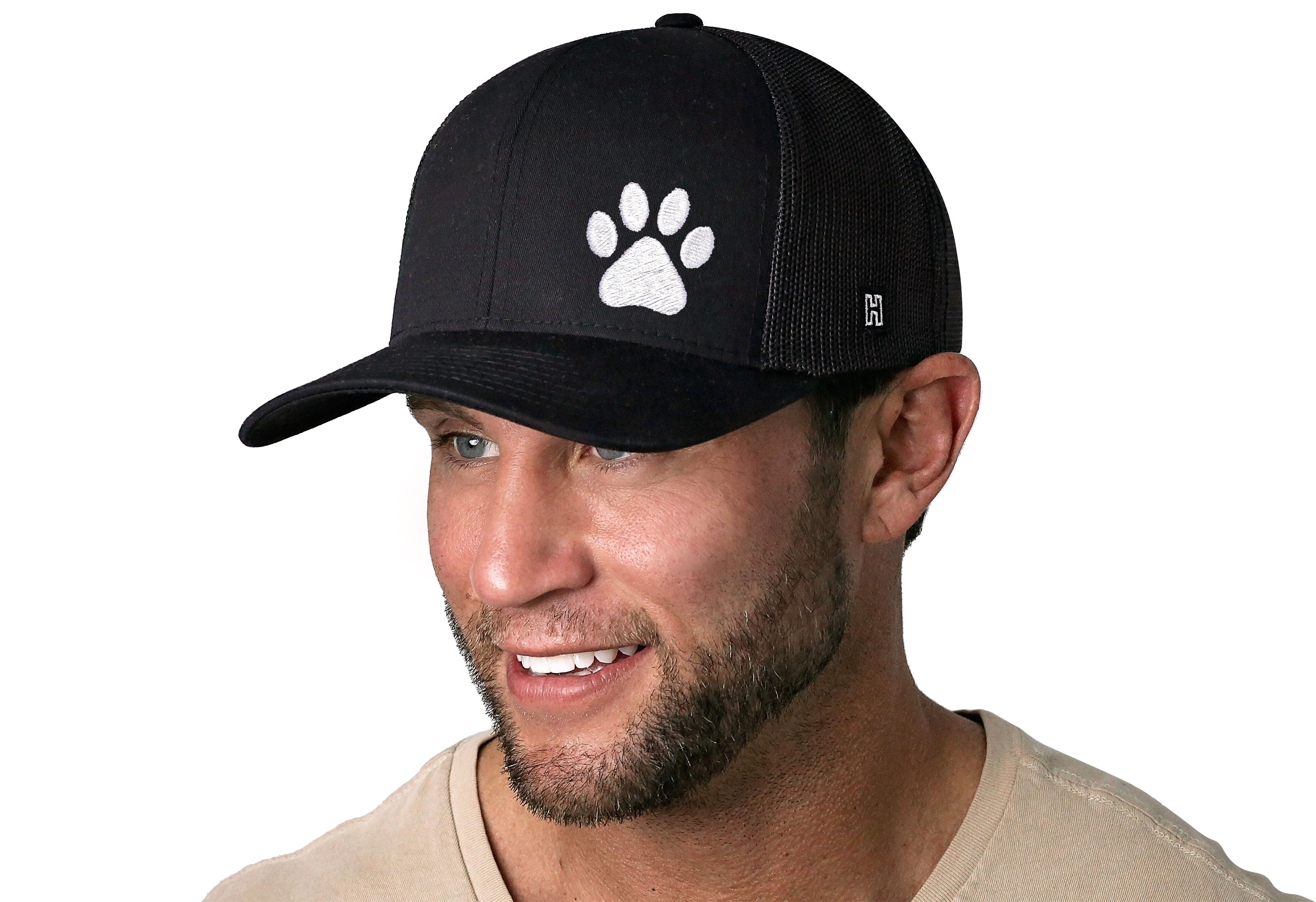 Paw Trucker Hat  |  Black Animal Print Snapback