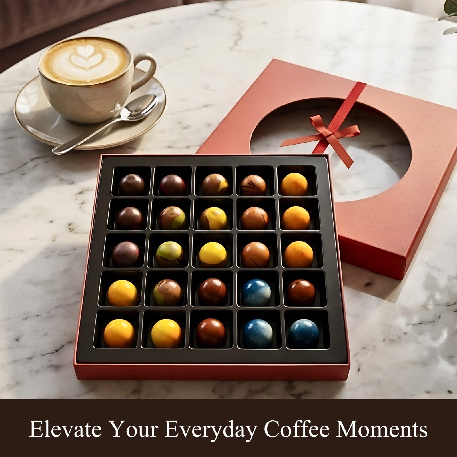 Andy Anand Monet Chocolate Bonbons Gift Box, 25 pc, 6.52 oz – Gluten-Free Belgian Truffles & Pralines, Birthday & Holiday Gift Collection