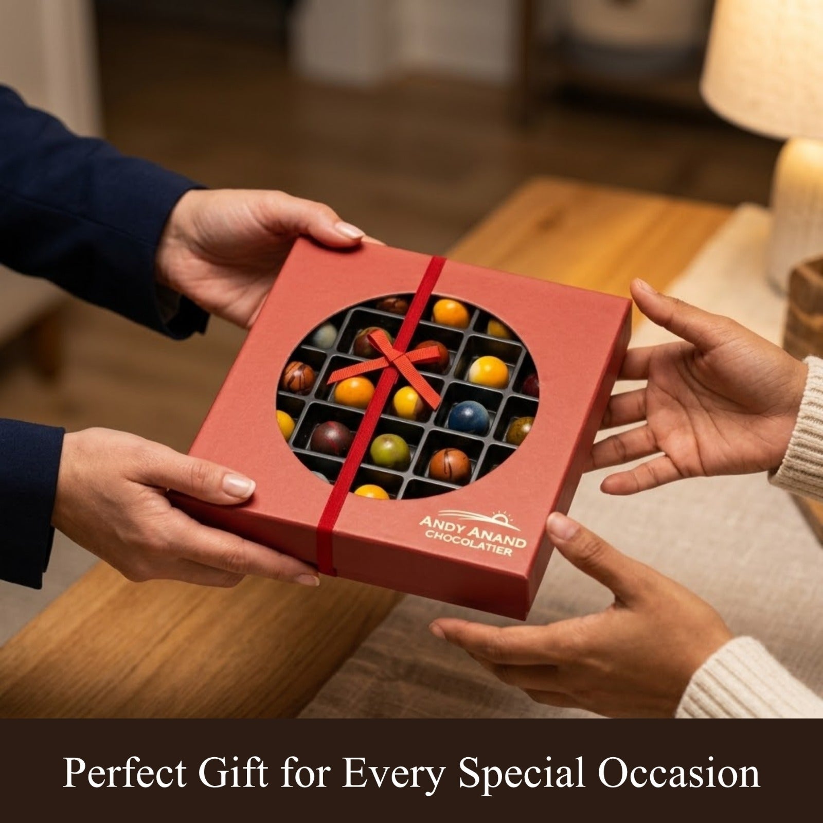 Andy Anand Monet Chocolate Bonbons Gift Box, 25 pc, 6.52 oz – Gluten-Free Belgian Truffles & Pralines, Birthday & Holiday Gift Collection