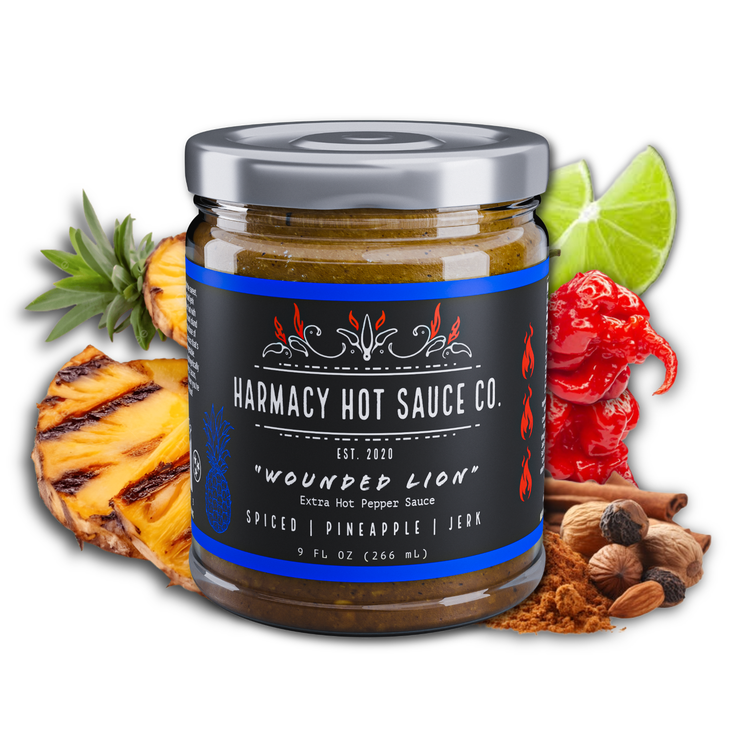 Wounded Lion - Extra Hot Pineapple Jerk (9oz)