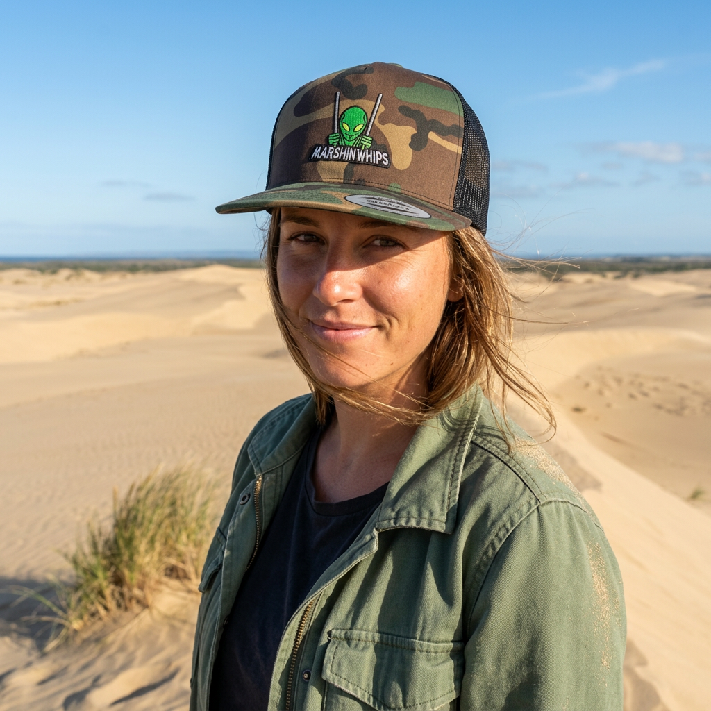 Marshin Whips Marty Flat Bill Camo Hat | Premium Off-Road Snapback