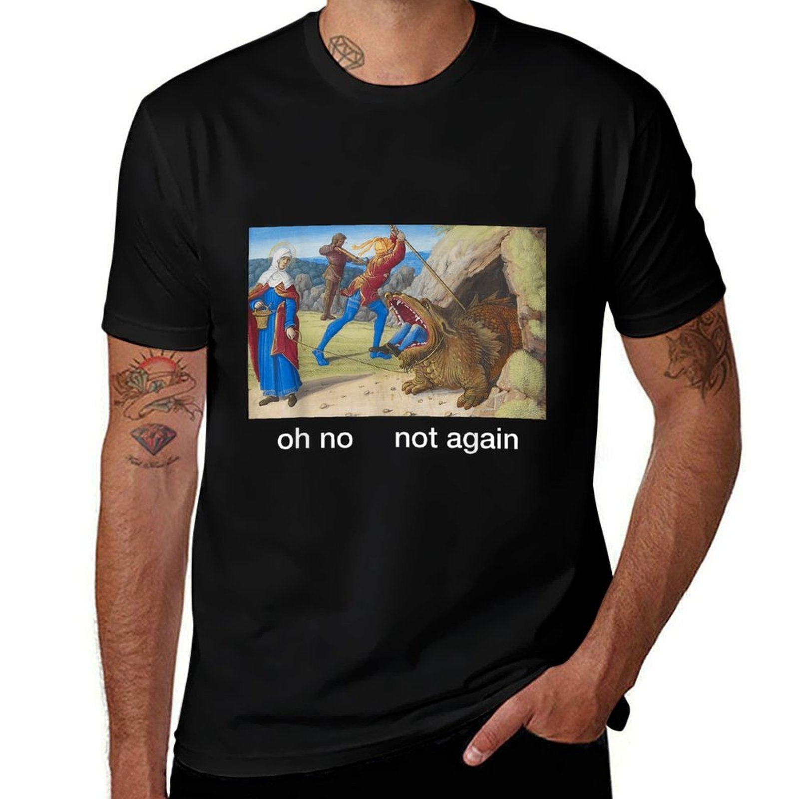 Medieval Classic Art Meme Goth Joke Ironic Funny Graphic  Versatile T-Shirt