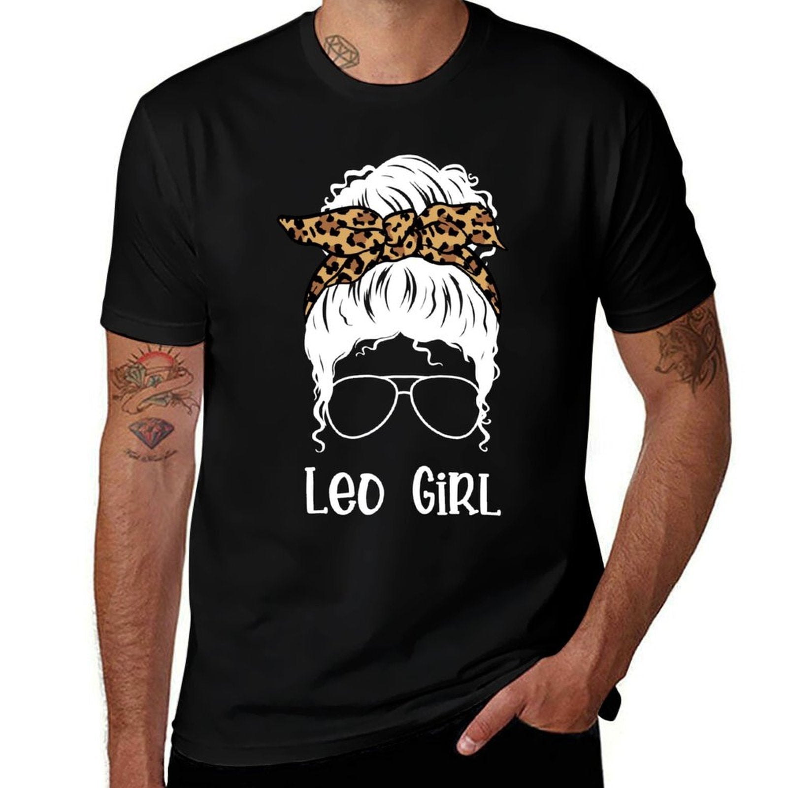 Leo Girl Leopard Bandana Astrology  Classic T-Shirt