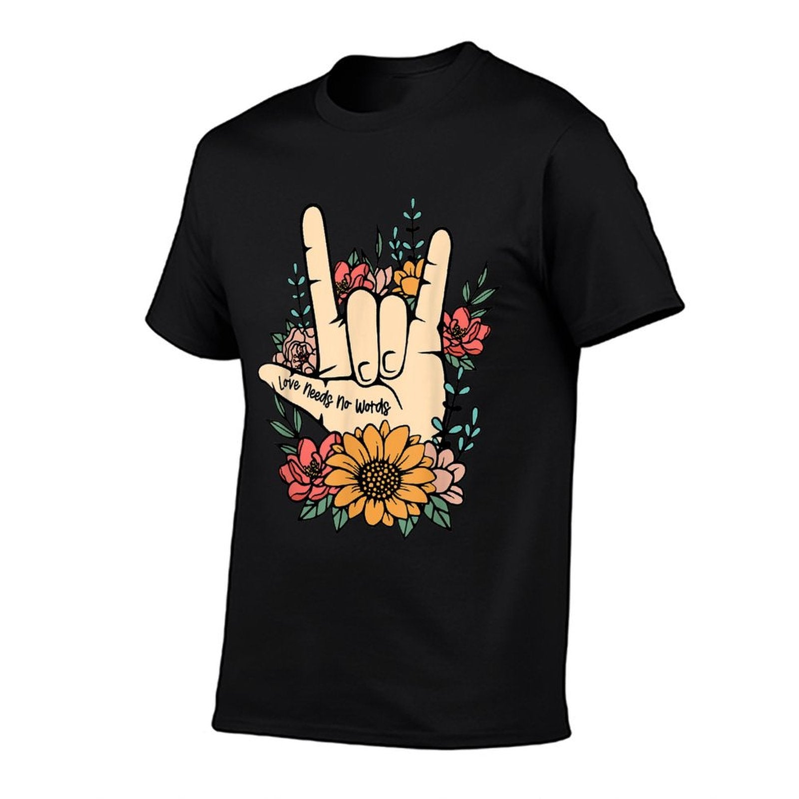 Sign Language ASL Love Needs No Words Special Education Spee  Vintage-inspired T-Shirt