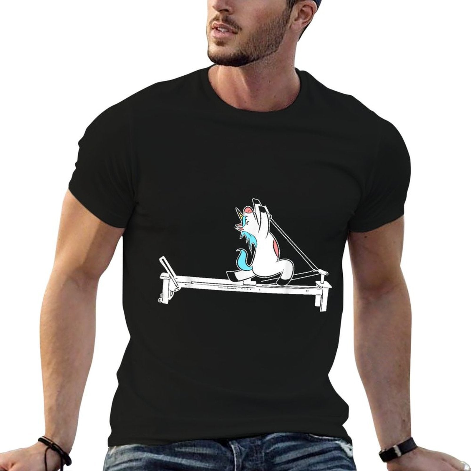 Pilates Unicorn Fitness Exercise Training Meditation  Moisture-wicking T-Shirt