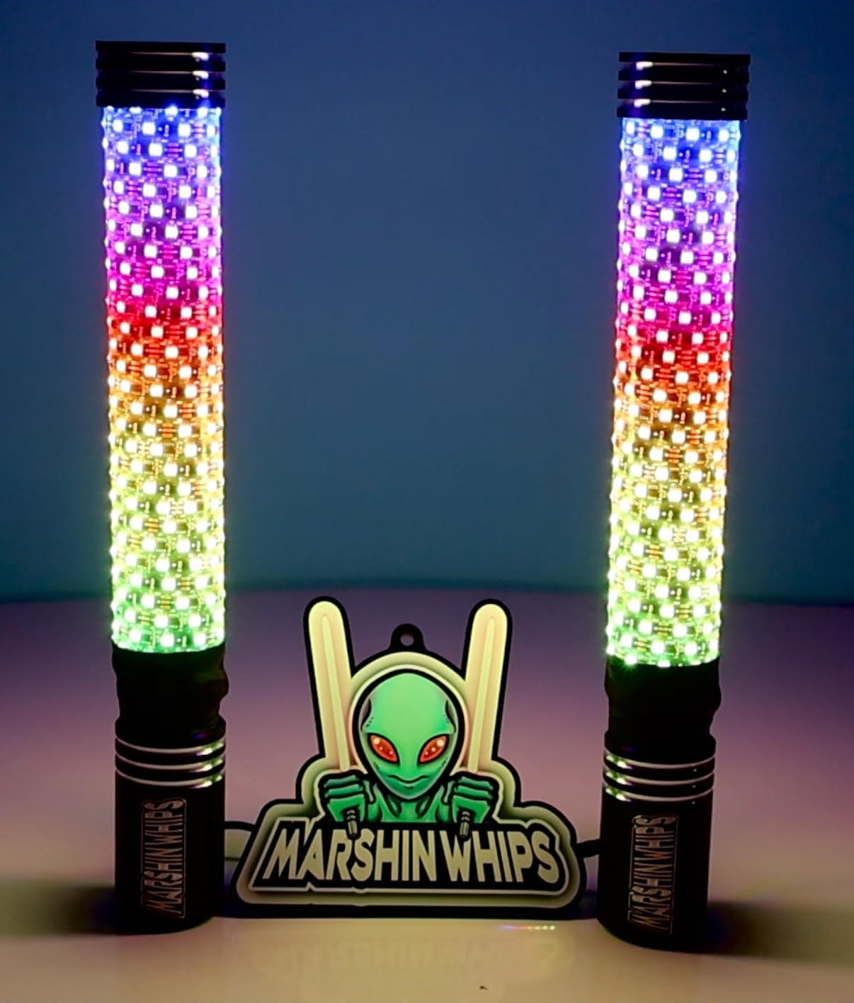 Mini Moe RGBW LED Whips | Magnetic Quick-Release | Pair