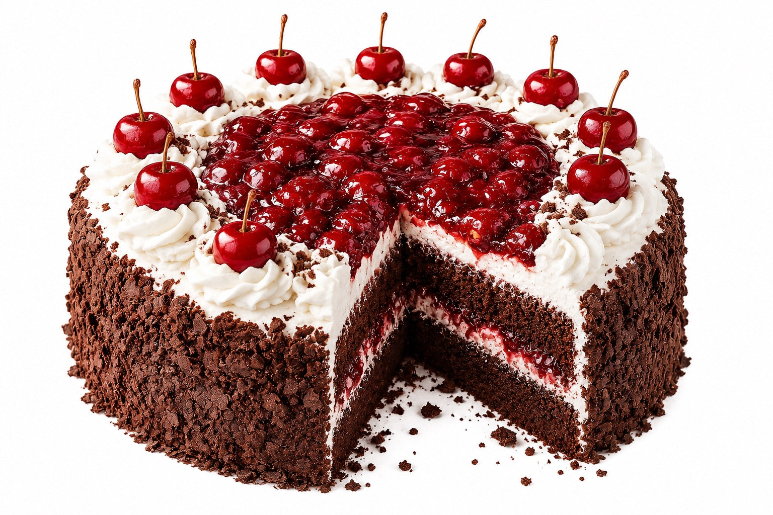 Andy Anand Sugar Free Black Forest Cake Gateau, Keto & Diabetic Friendly, No Sugar Added Authentic German Schwarzwälder Kirschtorte, Low Carb Gourmet Chocolate Cherry Dessert, 2.8 lbs