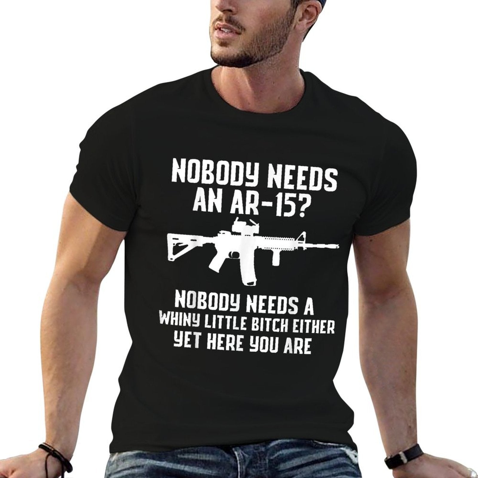 Nobody Needs An AR-15 Funny Pro Gun Red Dot AR  Vintage-inspired T-Shirt