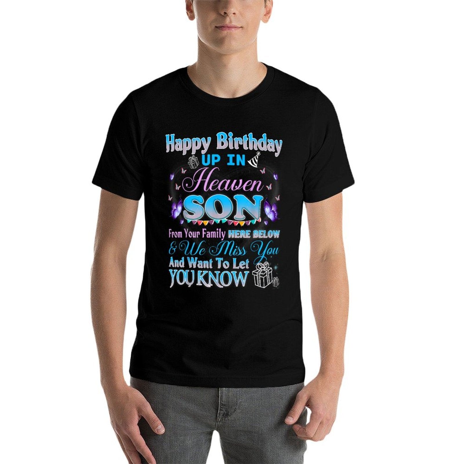 Happy Heavenly Birthday Up In Heaven To My Son, Missing Son  Breathable T-Shirt