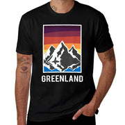 Greenland Grnland Grnland Fans Geschenk Unisex-Adults Black Modern Collarless Crew Neck  Breathable T-Shirt