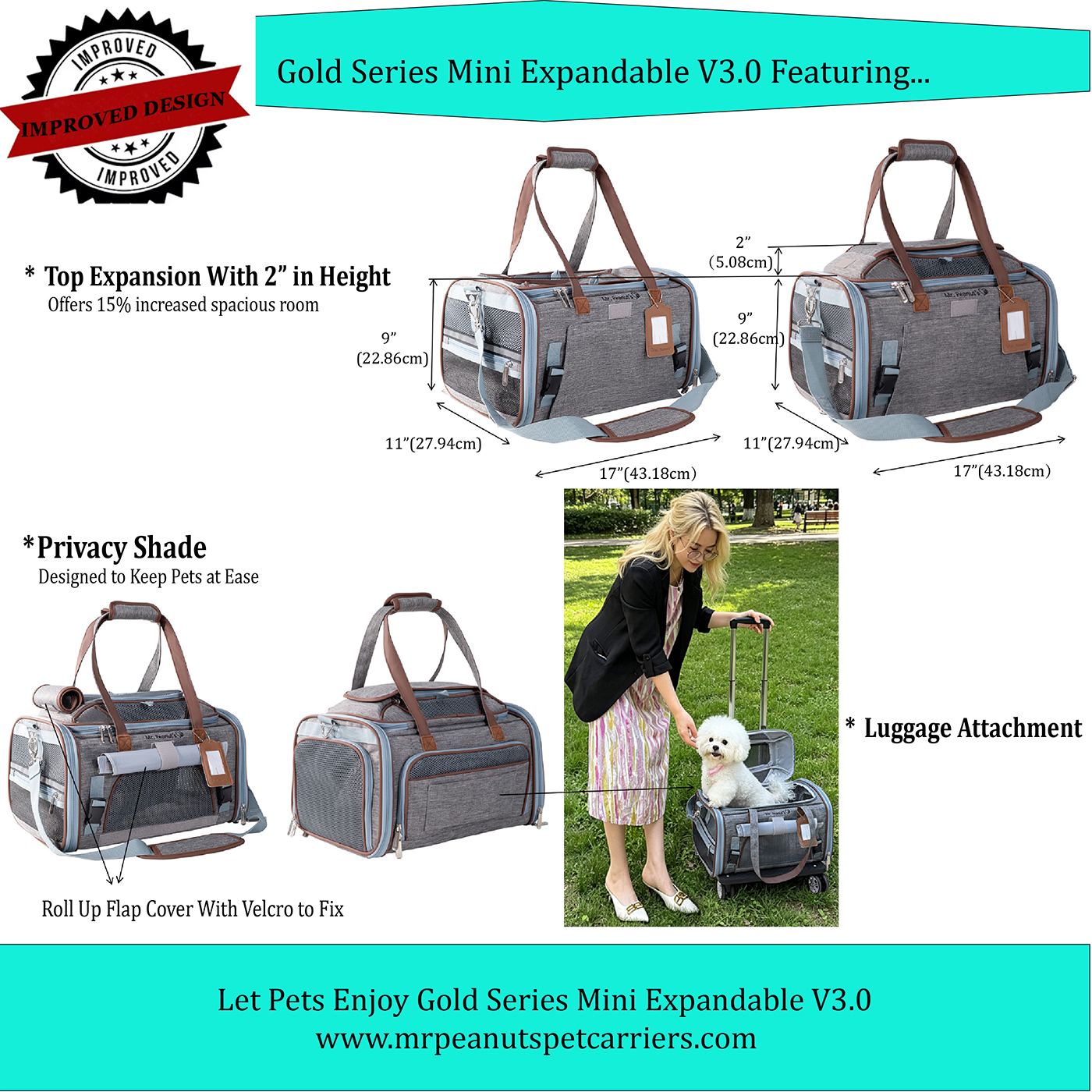 Mr. Peanut's Gold Series Mini Expandable Pet Carrier V3.0 - Landing August 15th