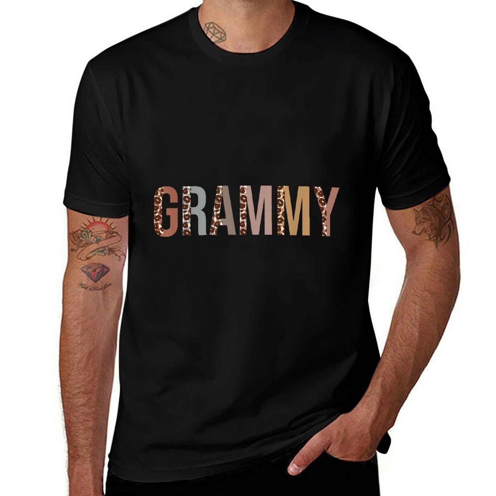 Grammy Leopard Print Mom Cute Mothers Day Funny Grandma  Quick-drying T-Shirt