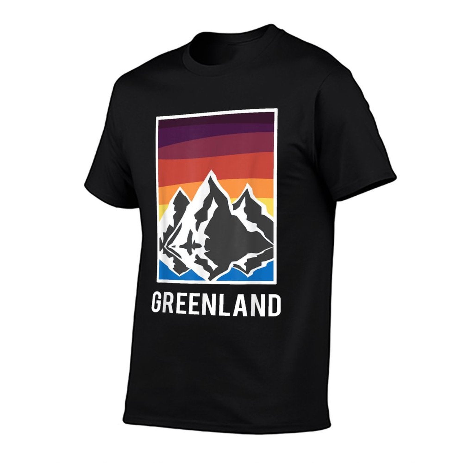Greenland Grnland Grnland Fans Geschenk Unisex-Adults Black Modern Collarless Crew Neck  Breathable T-Shirt