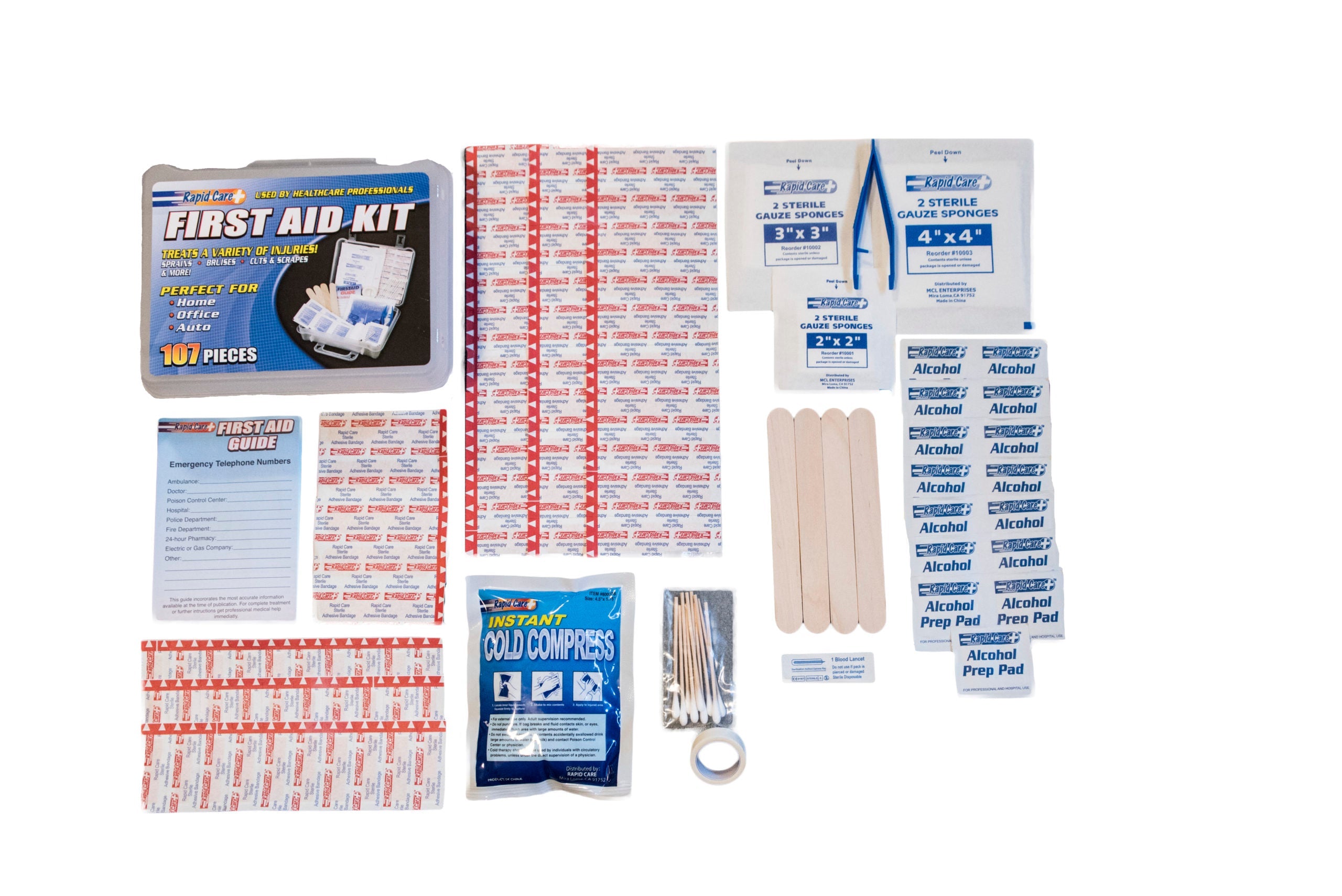 107 Piece Deluxe First Aid Kit