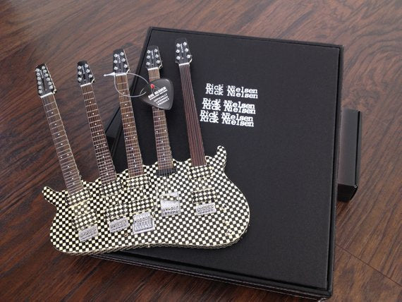 RICK NIELSEN™ Five-Neck Orange Monster Mini Guitar Replica Collectible - Officially Licensed