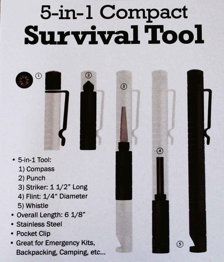 5 in 1 Survival Tool - Compact Tactical Pen