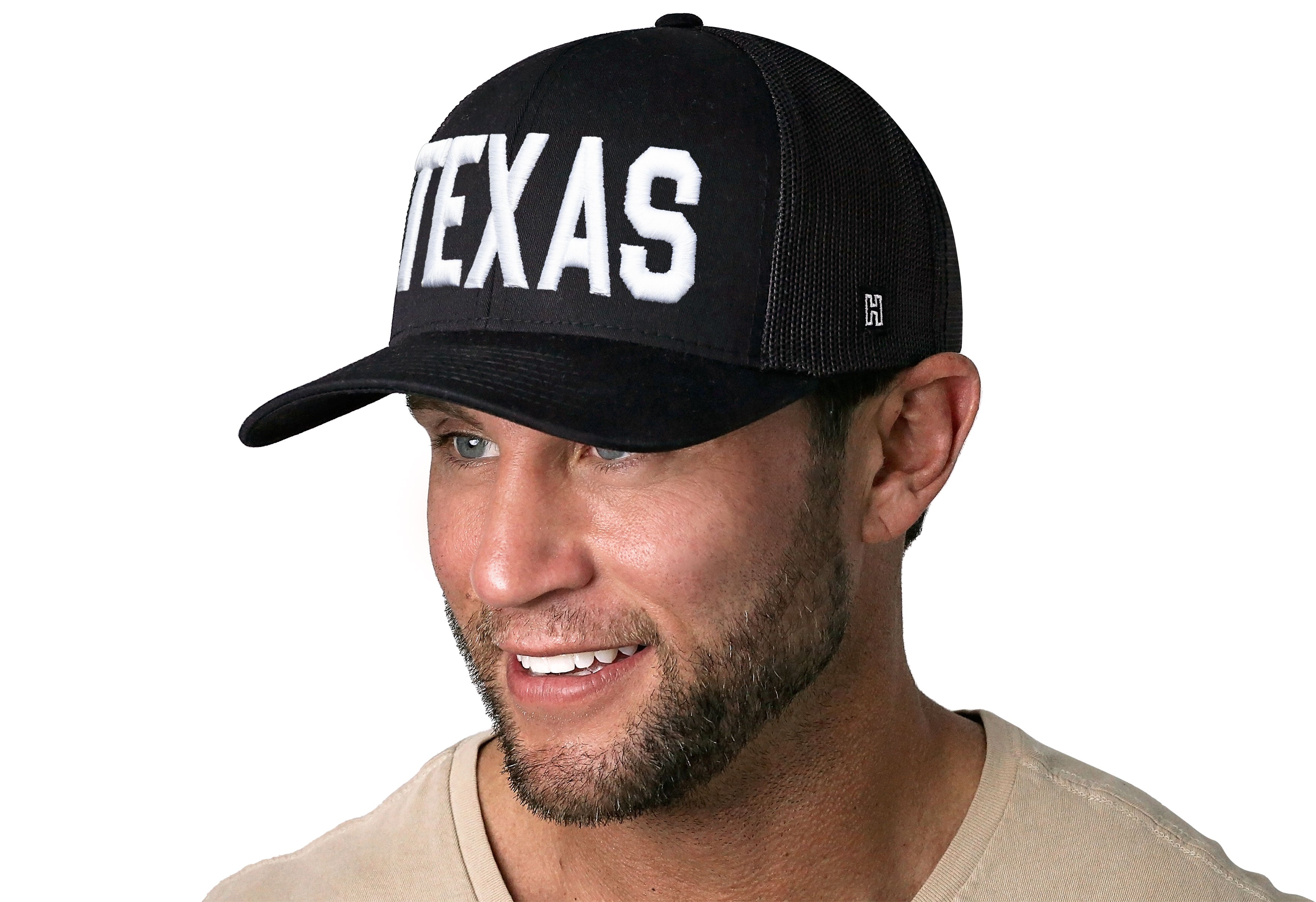 Texas Trucker Hat  |  Black TEXAS Snapback