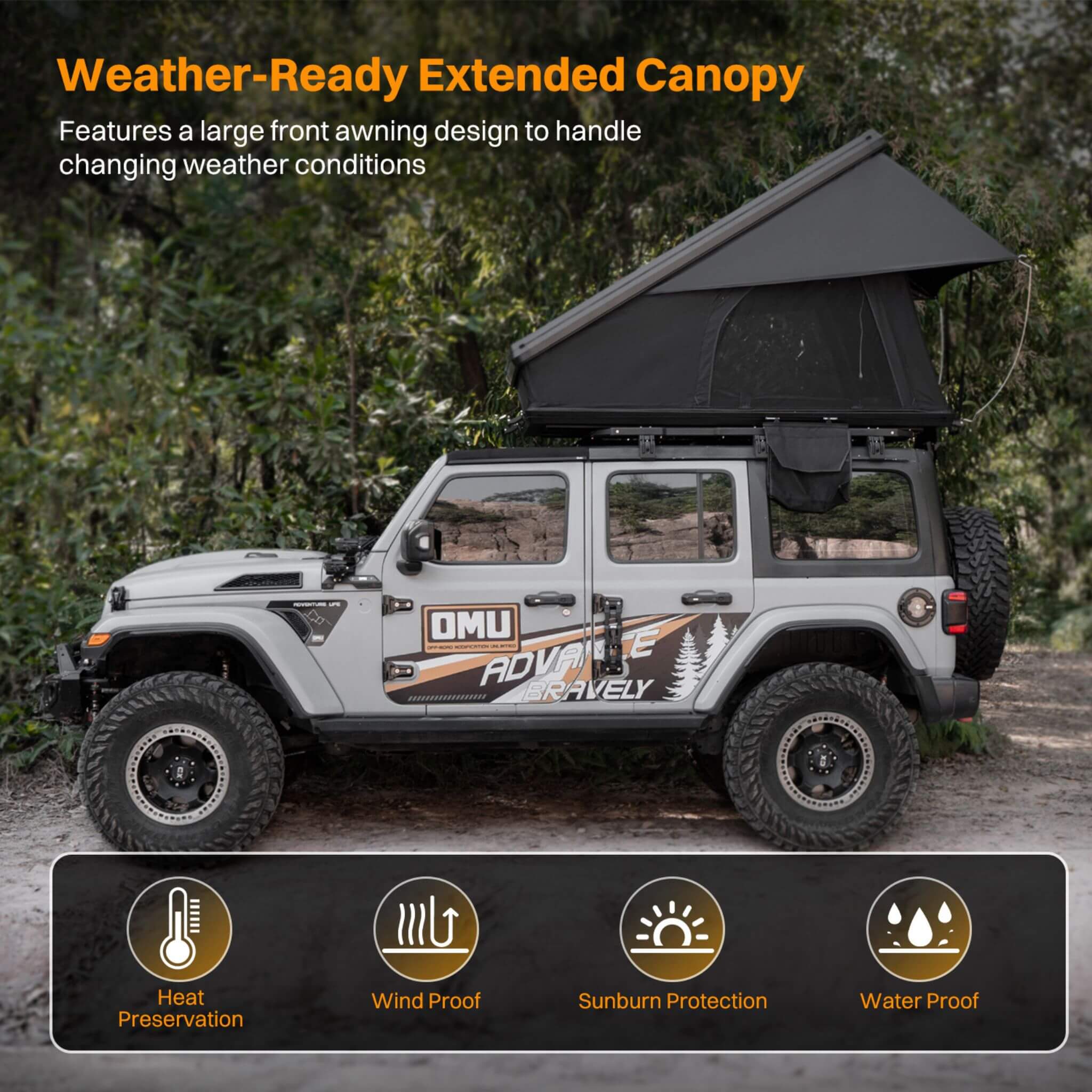 Trailora Altitude Heavy-Duty Hard-Shell Rooftop Tent With Ladder | 2-3 Person