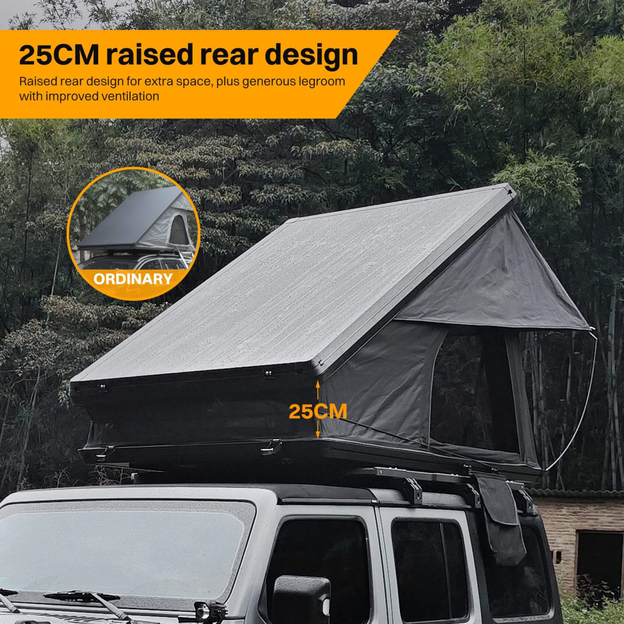 Trailora Altitude Heavy-Duty Hard-Shell Rooftop Tent With Ladder | 2-3 Person