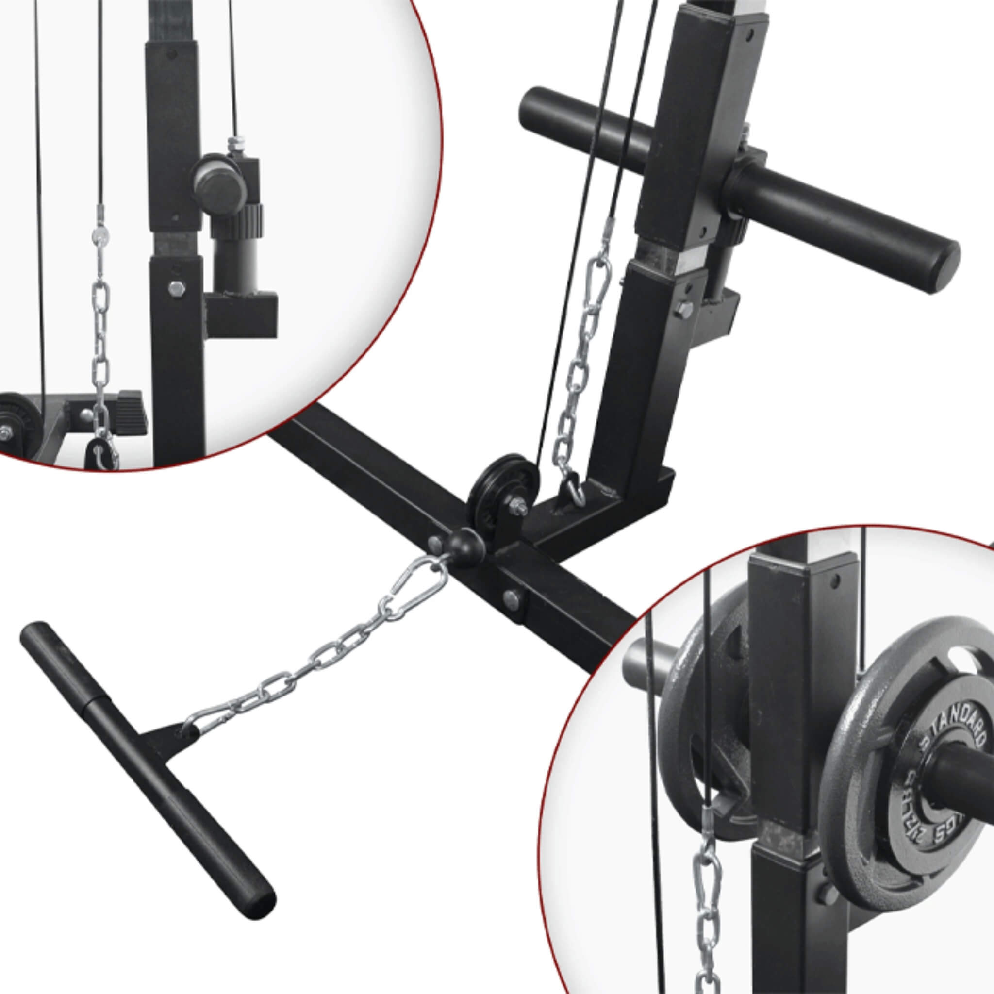 Rovix Heavy-Duty 1000LBS Professional Multi-Function Adjustable Power Cage Rack (SAK98149)