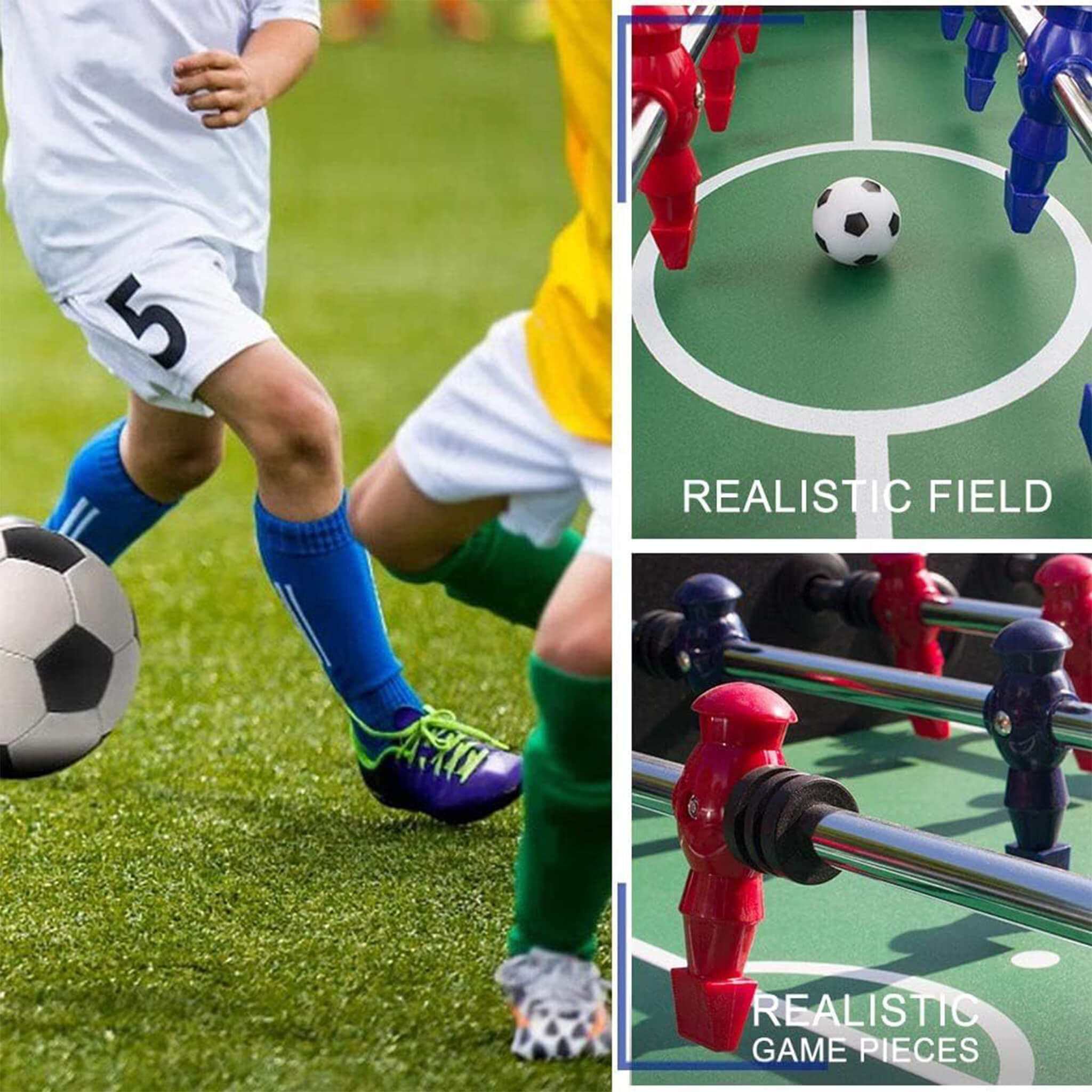 Large 56-Inch Premium Full-Size Soccer Foosball Game Table (SAK96312)