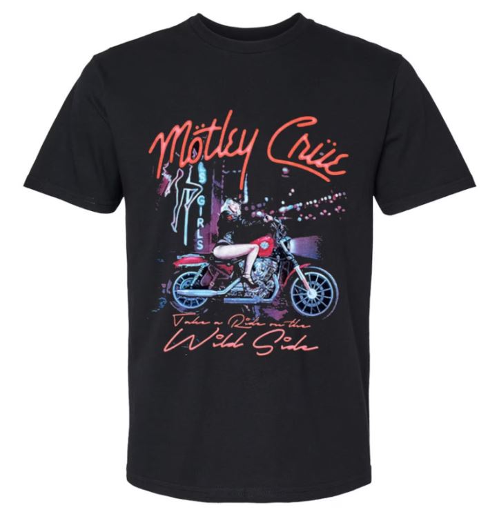 Mötley Crüe Wild Side Motorcycle Mens T-shirt