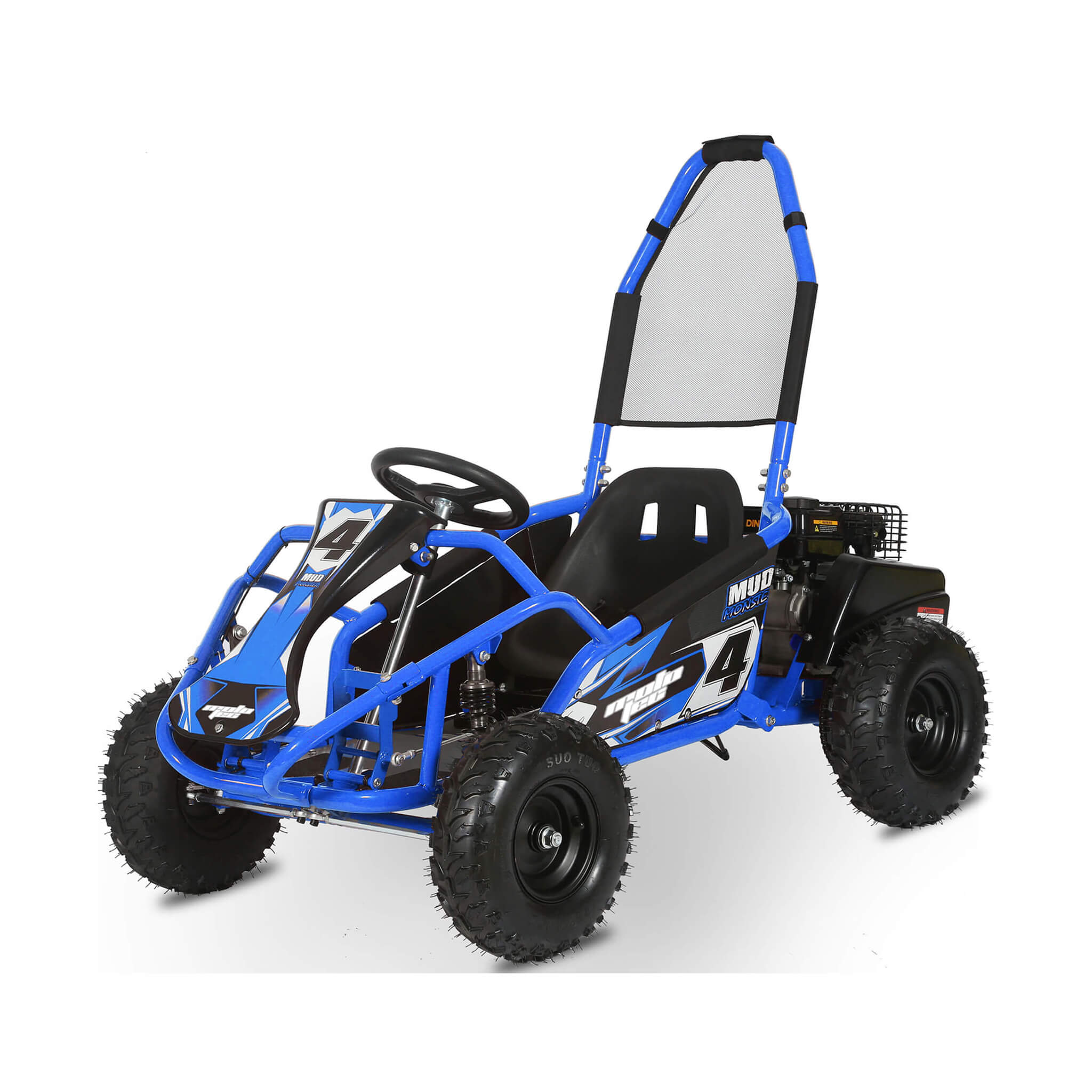 MotoTec Mud 98CC Full Suspension Gas Powered Go Kart | Kids Off-Road Kart