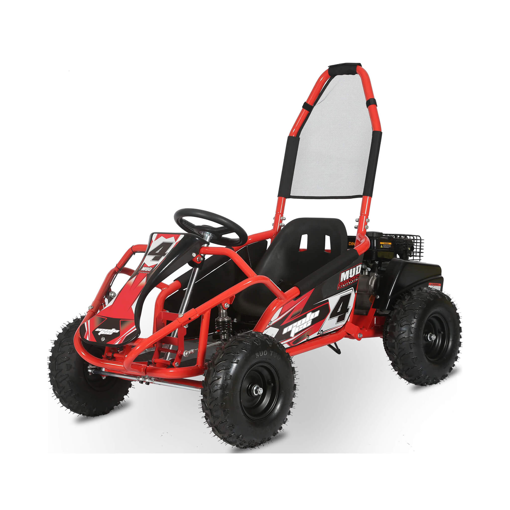 MotoTec Mud 98CC Full Suspension Gas Powered Go Kart | Kids Off-Road Kart