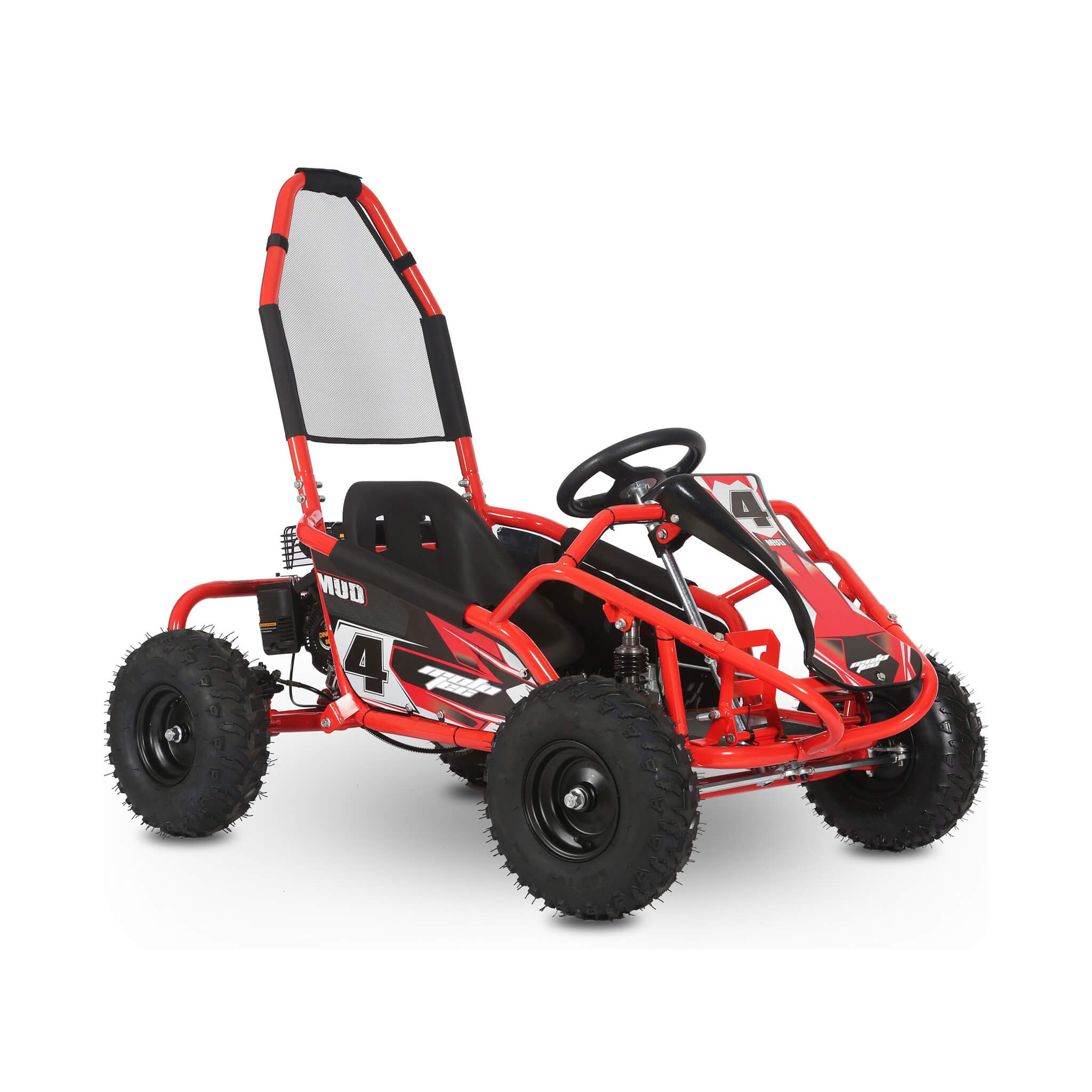 MotoTec Mud 98CC Full Suspension Gas Powered Go Kart | Kids Off-Road Kart