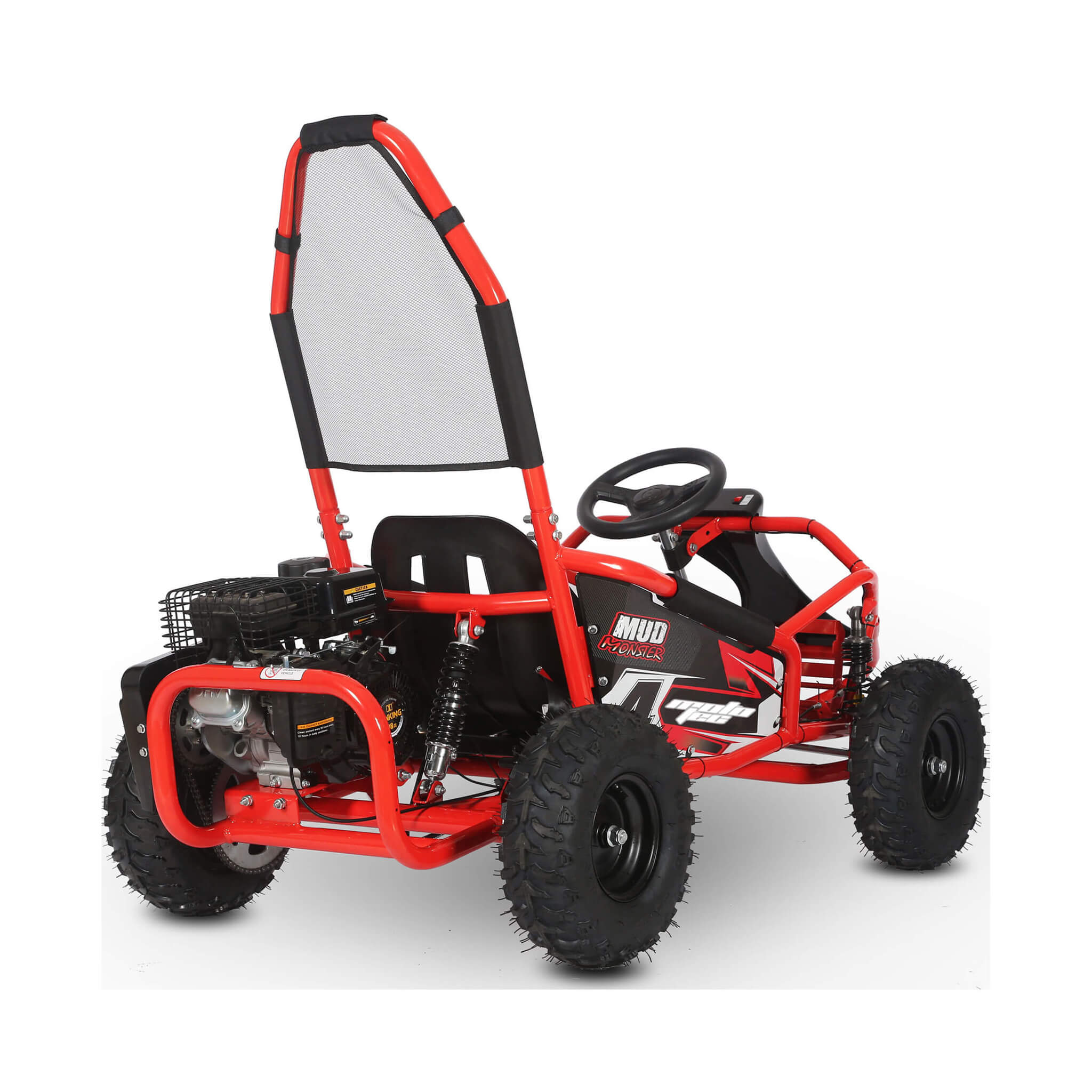 MotoTec Mud 98CC Full Suspension Gas Powered Go Kart | Kids Off-Road Kart