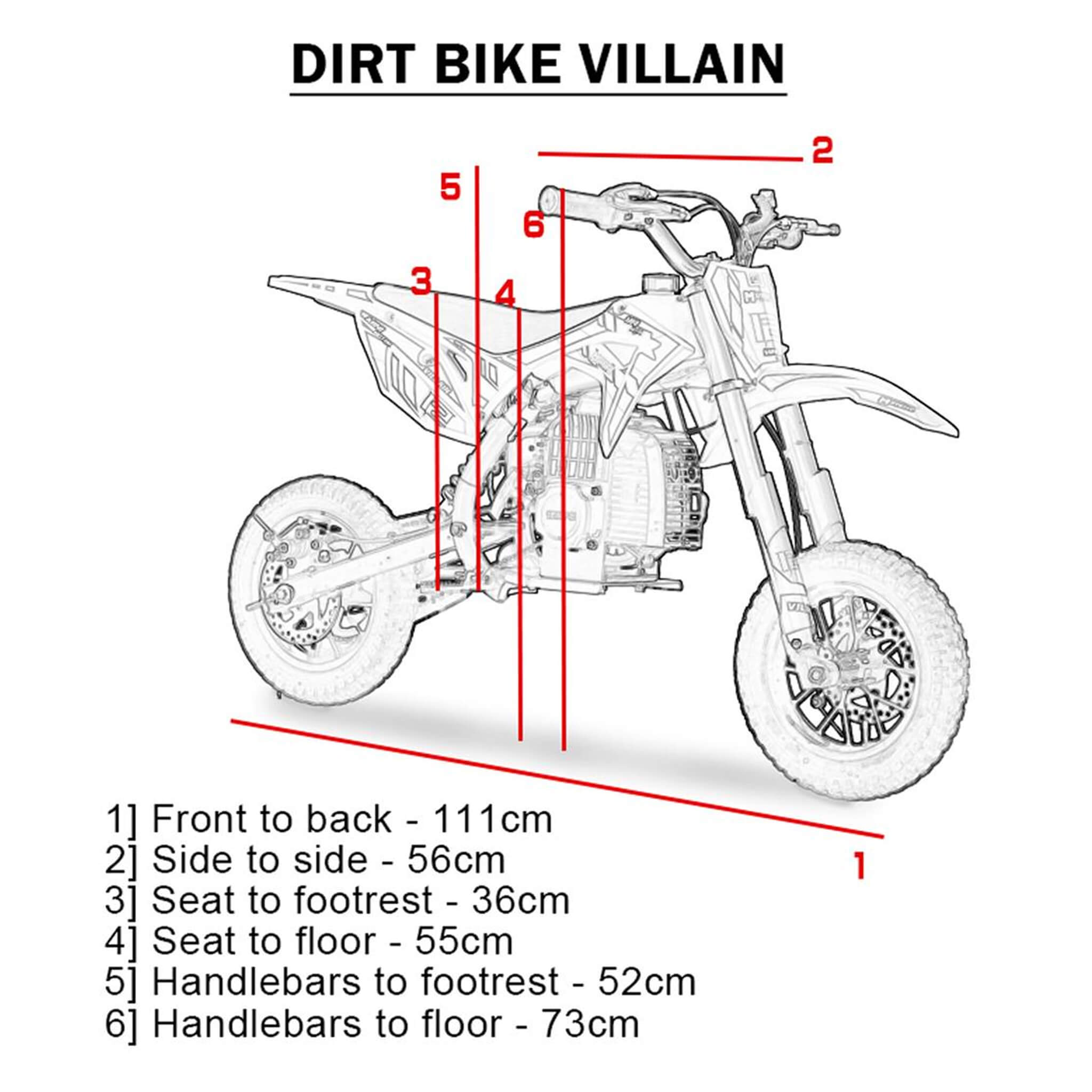 MotoTec Villain 52CC 2-Stroke Kids Gas Dirt Bike