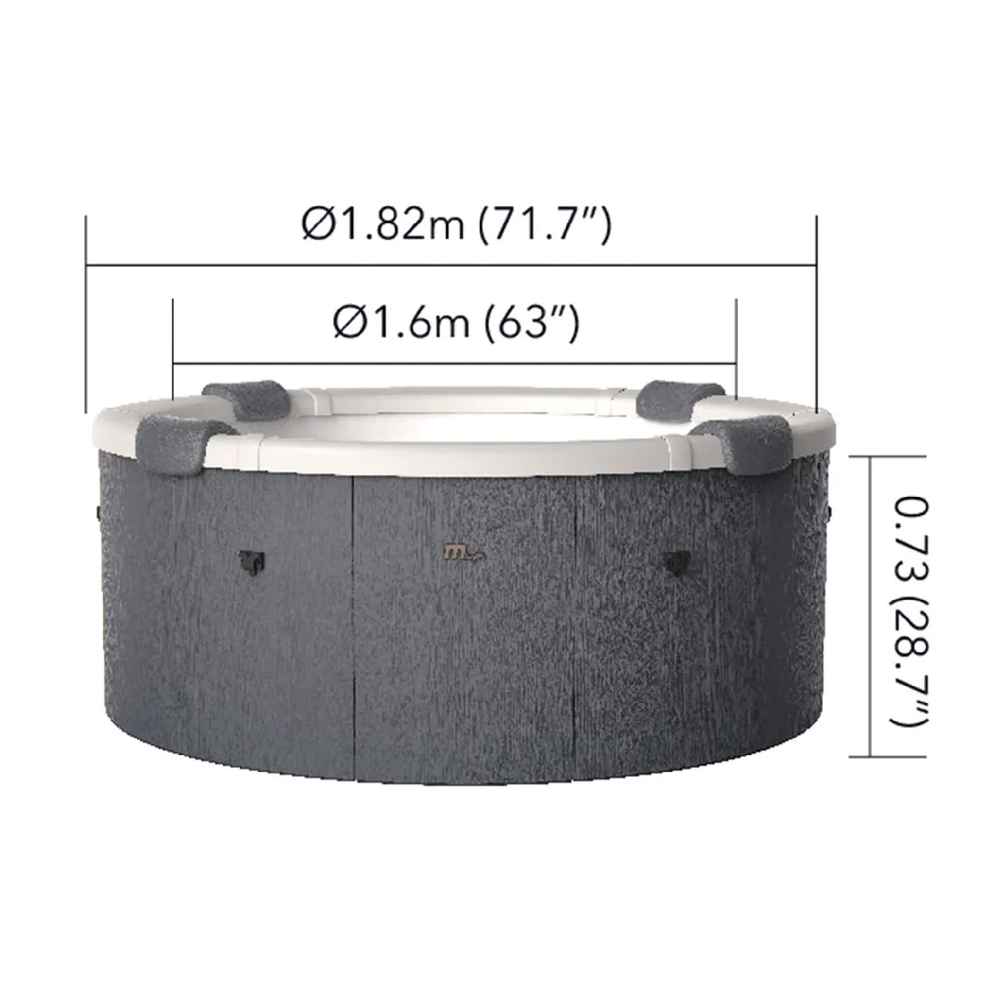 MSpa Denver Frame Series Six-Person Inflatable Round Hot Tub With Hydro Massage [F-DE066W] (SAK87043)