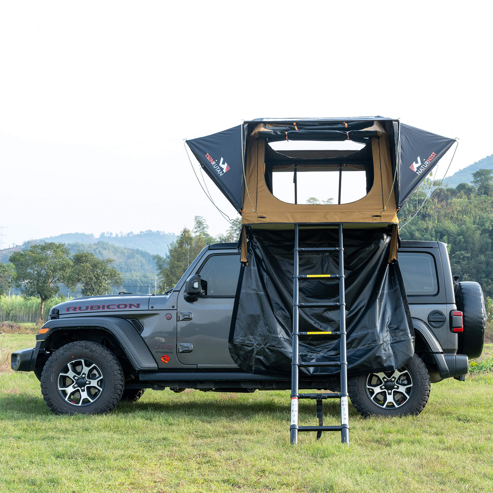 Naturnest Andromeda Soft-Shell Rooftop Tent | Panoramic Skylight & YKK Doors | Khaki