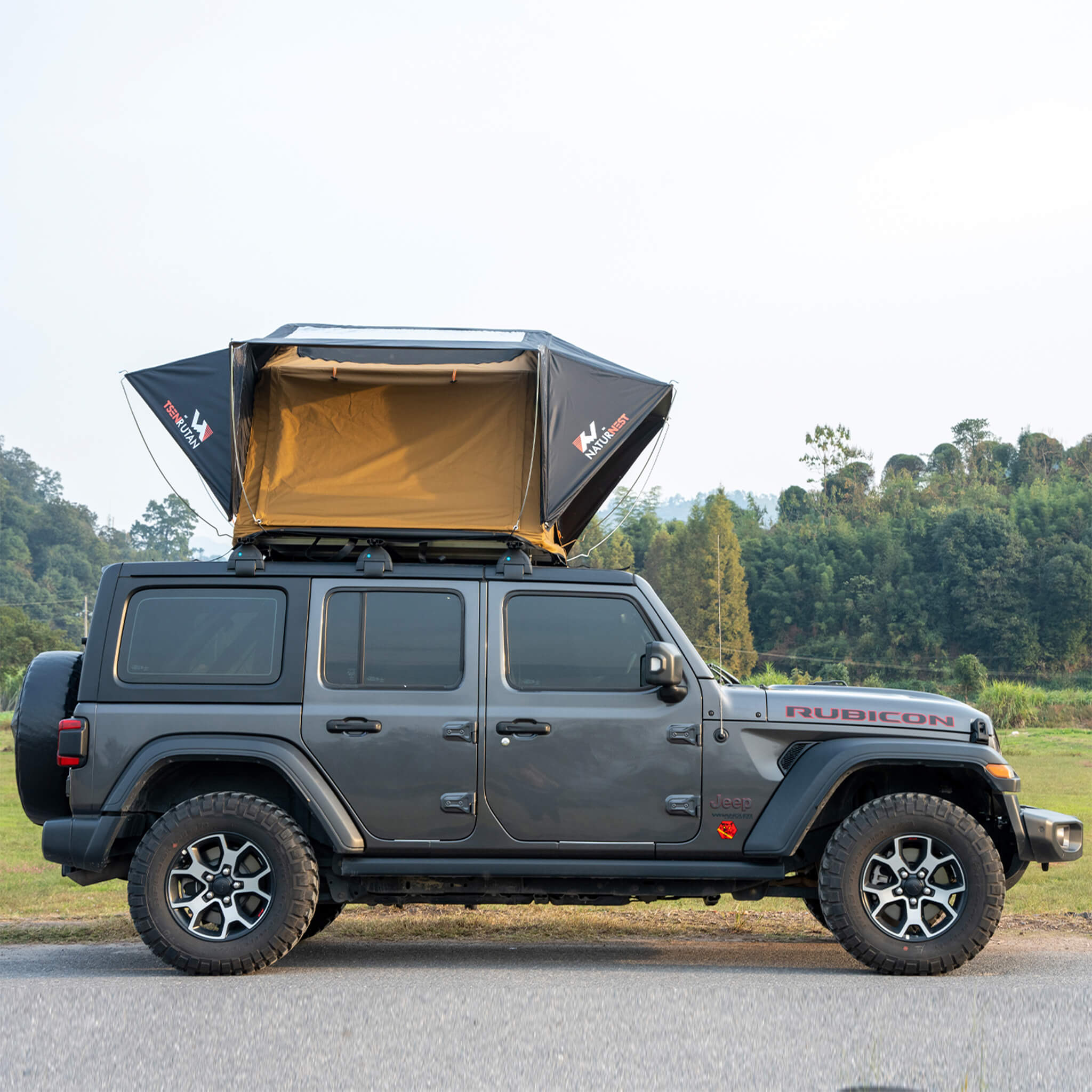 Naturnest Andromeda Soft-Shell Rooftop Tent | Panoramic Skylight & YKK Doors | Khaki