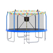 Outdoor Trampoline With LED Lights And Basketball Hoop (SAK69305)