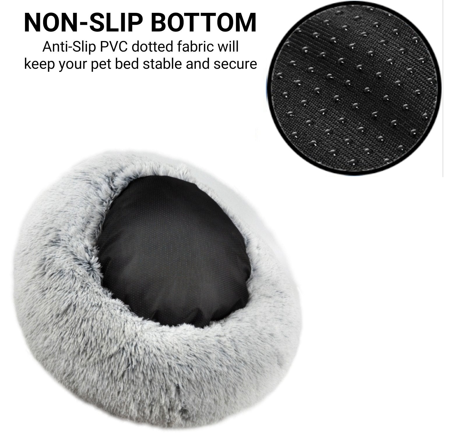 Mr. Peanut's 23" OrthoPlush® Pet Bed - Gray Two Tone