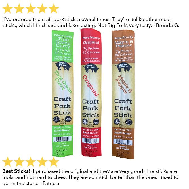 Craft Pork Snack Stick Sampler (3 sticks total)