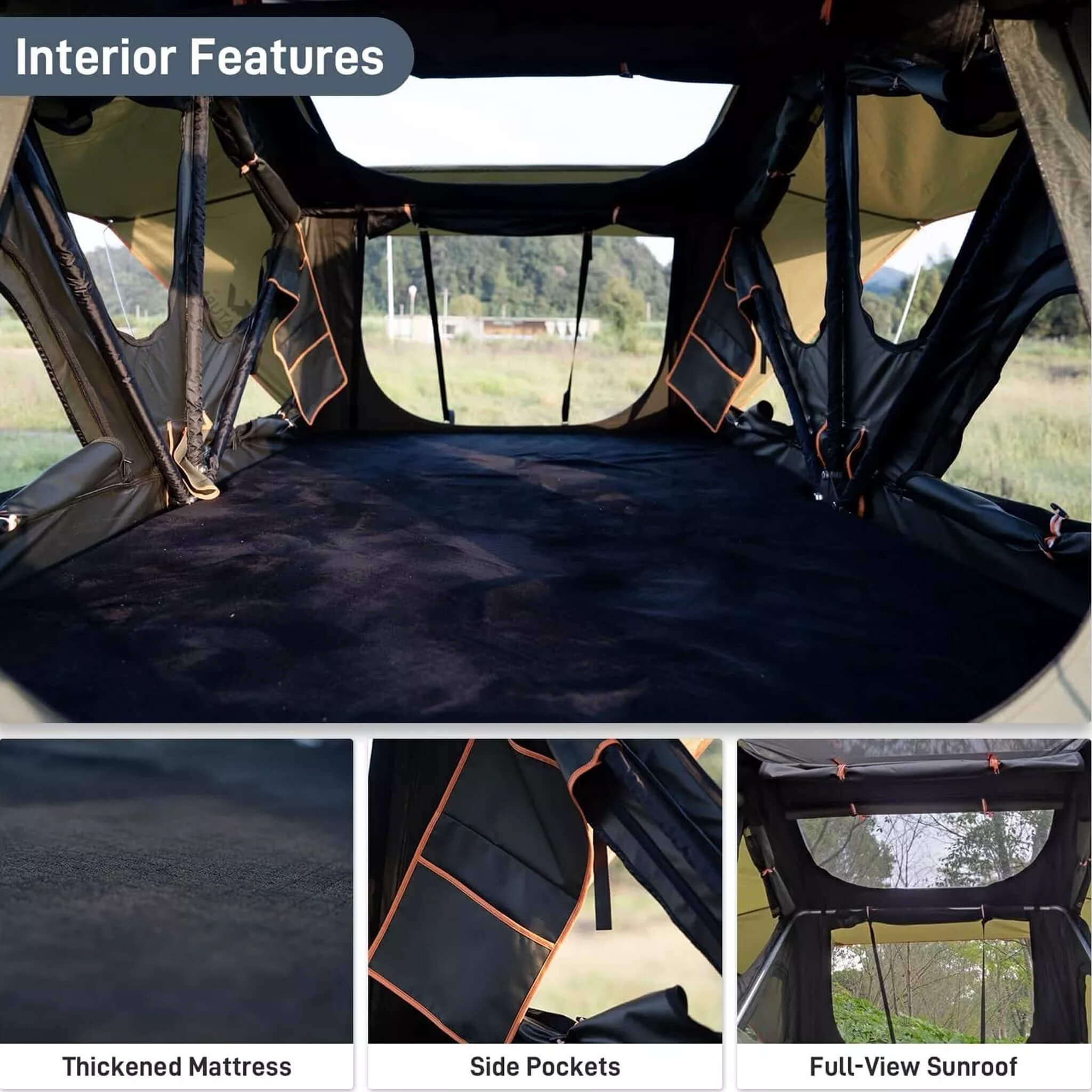 Naturnest Andromeda Soft-Shell Rooftop Tent | Panoramic Skylight & YKK Doors | Green