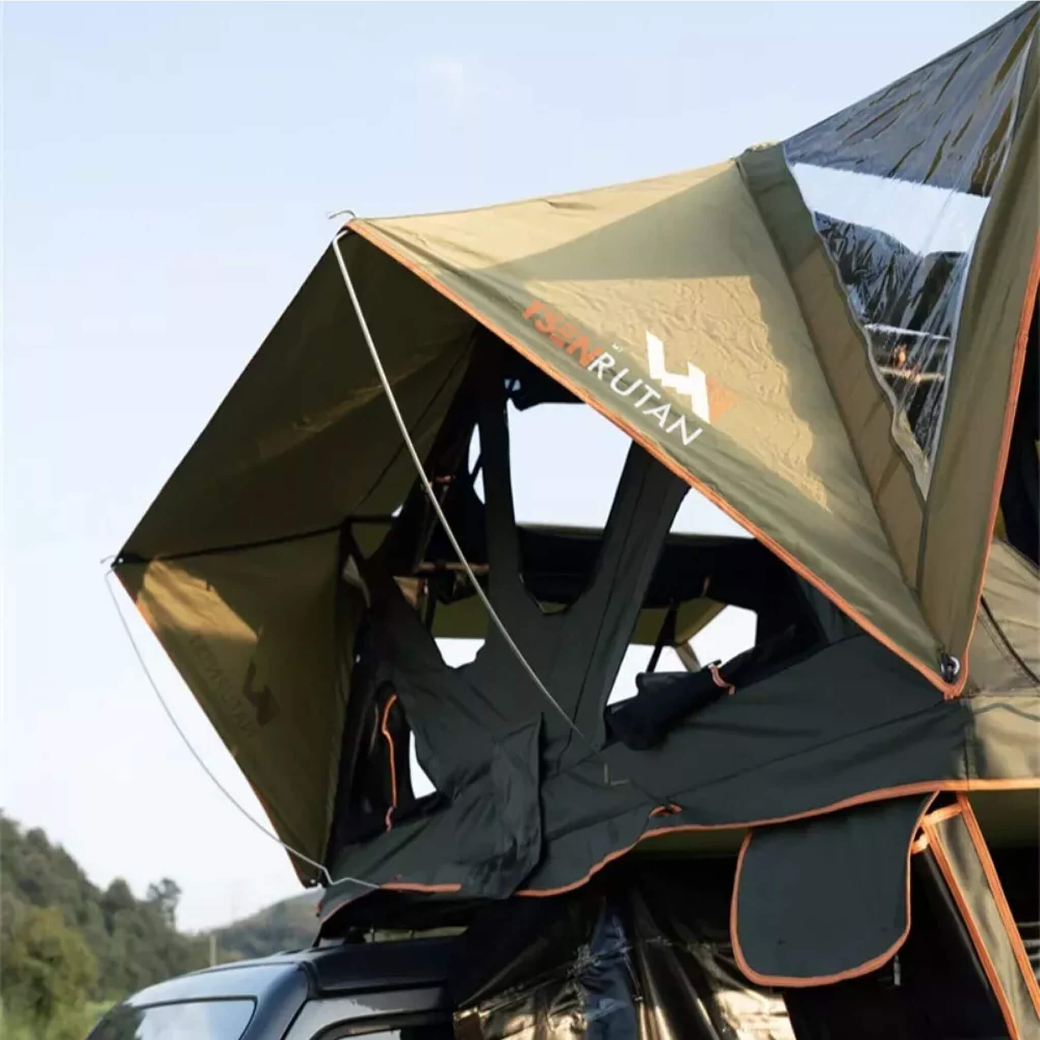 Naturnest Andromeda Soft-Shell Rooftop Tent | Panoramic Skylight & YKK Doors | Green